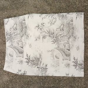 TESS French print toile a line stretch skirt - 8 - black & off white